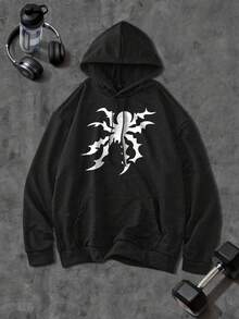 Men'S Skull Best Monster Pattern Hooded Sweatshirt, Casual Long Sleeved Spring And Autumn Pullover As A Gift, Outdoor Clothing Spring/Fall Men'S Casual Hooded Sweatshirt - Loose Fit Polyester Knit Fabric - Multicolor - View 1