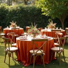 Fitable 6 Pack Rust 70 Inch Round Tablecloth - Stain Resistant And Washable Table Cover, Polyester Fabric Table Cloth For Wedding, Party, Banquet, Formal Events - Rust70InRound - View 5
