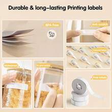 Niimbot 白色/电缆/圆形/透明热敏标签贴纸，防水防紫外线纸，适用于 D11 D110 迷你打印机标签机 - 彩色 - 查看 4