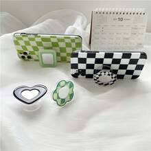 外星人亚克力树脂心形花朵透明装饰支架，慵懒可伸缩手机指环支架，夏季化妆镜装饰支架，优雅手机配件