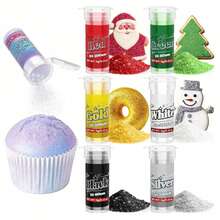 Edible Glitter- 6 Colors Luster Dust Edible For Cakes, Glitter Shimmer Powder For Cake Decorations, Cookies, Chocolates, Strawberries, Baking, Fondant - Vegan, - Multicolor - View 1