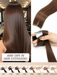High-Quality Remy Tape In Human Hair Extensions 10pcs 12-22Inch Silky Straight | Invisible Seamless Double-Sided Skin Weft | Beginner-Friendly Easy To Wear & Reusable | Zero Shedding Long-Lasting | Portable Compact For Travel & Touch-Ups | Romantic Length & Volume | Must-Have Hairpieces For Cosplay Character Creation & Daily Fashion Looks