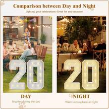 28.74 英寸 LED 发光字母 A-Z - 易于组装，电池供电，是生日、求婚、婚礼、活动的理想之选 - 暖光