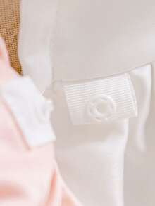 Baby Girls Spaghetti Strap Floral Print Dress With Bow Back, Cute Wedding Flower Girl Dress Suitable For 1st Birthday, Fabric Print Pattern Randomly Cut - 彩色 - 查看 11