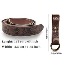 4pcs Faux Leather Medieval Knight Belt Set - Viking LARP Cosplay Props With Belt Pouch, Stylish For Halloween, Fall, Autumn Parties & Festivals, Halloween Costumes - A - View 2