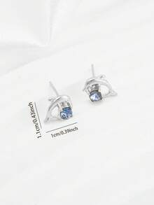 1 Pair Geometric Creative Vintage Unique Elegant Casual Korean Style Earrings - Baby Blue - View 6
