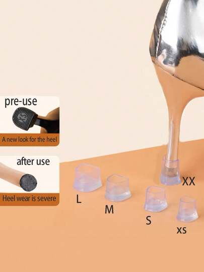 1 Paar Absatzschoner, 4 Größen Absatzkappen, rutschfest & geräuschreduzierend, austauschbare schwarze & transparente Absatzspitzen, geeignet für Outdoor-Aktivitäten von Frauen wie Hochzeiten, Gras, nasser Boden