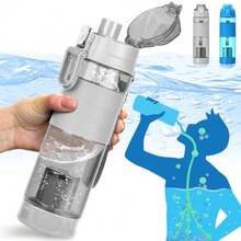 CYPNBotella de Agua AlcalinaBotella de Agua Filtro de 22 Onzas Filtro de Agua Alcalina La Botella que Filtra y Mejora Tu Agu Botella Alcalina de Filtro de Agua para Deportes Camping Portátil grisFashion - 219619413 - Ver 1