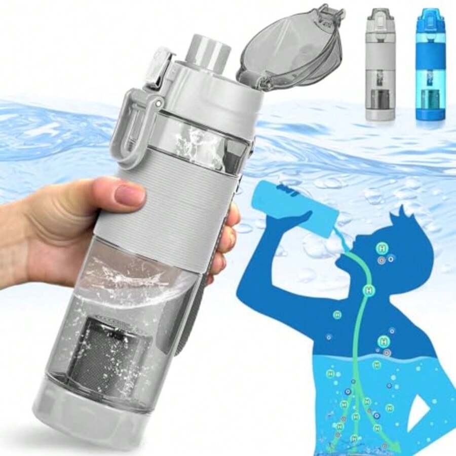 CYPNBotella de Agua AlcalinaBotella de Agua Filtro de 22 Onzas Filtro de Agua Alcalina La Botella que Filtra y Mejora Tu Agu Botella Alcalina de Filtro de Agua para Deportes Camping Portátil grisFashion - 219619413 - Ver 1