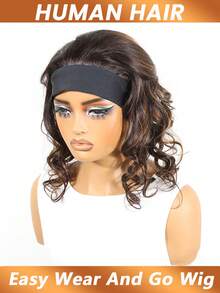 Headband Bob Wig Human Hair Body Wave Headband Wigs None Lace Front Wig Glueless Virgin Brazilian Body Wave Wear And Go Machine Made Wigs 150% Density #3/33 - SNatural/3/30/33 - View 4