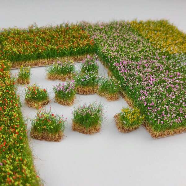 Racimos de flores hechas a mano de 16 mm de altura para paisaje en miniatura, DIY, diorama y modelo