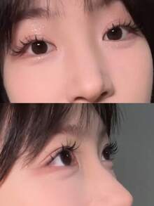 100pcs Pieces Of Black Tianshan Snow Lotus Glue-Free False Eyelashes, Transparent, Natural Segmented Self-Adhesive C-Shaped Curled False Eyelashes - Black - View 4