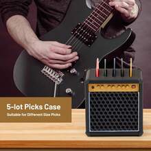 PartyHop Mini Guitar Pick Holder 3D Printed Guitar Amp Picks Display Case For Guitar, Bass, Ukulele, Stylish Guitar Theme Gifts For Music Enthusiasts& Musicians& Guitar Players& Guitarists - Speaker Pick Holder - View 2