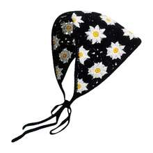 Crochet Bandana Head Kerchief Knitted Hair Scarf Boho Vintage Headbands Triangle Hair Tie Handmade Floral Hair Headwrap-2518 - 樣式14 - 查看 2