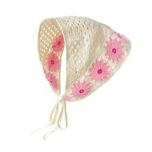Crochet Bandana Head Kerchief Knitted Hair Scarf Boho Vintage Headbands Triangle Hair Tie Handmade Floral Hair Headwrap-2518 - 款式26 - 查看 1