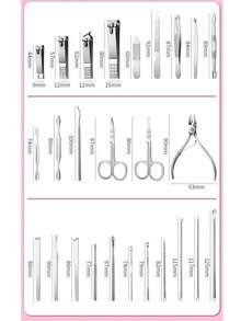 26-In-1 Manicure Set Professional Pedicure Kit Nail Clippers Kit With Earwax Removal Tool And Nail File - Durable And Portable Nail Care Tools For Fingernails And Toenails Grooming Kit With Luxurious Upgraded Travel Case - Multicolor - View 6