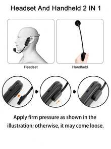 2.4G Wireless Headset Microphone, Detachable Dual-Use Wireless Microphone, Built-In 3.7V; 120MAH Polymer Battery, Auto-Connect On Power On, 50M Wireless Range, 6H Battery Life, Near-Field Pairing (Anti-Interference), Original Sound & Reverb Dual-Mode Switch (Press "+" "-" Simultaneously), 45Min Auto Shut-Off When No Audio, Comes With 1/8" And 1/4" Plugs
