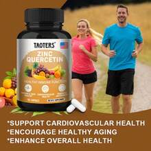 TAOTERS Quercetin Zinc  - With Black Elderberry, Bromelain, Vitamin C - Supports Skin, Cardiovascular And Immune Health,  For Men And Women - 120 Capsules - 1 Bottle(1 瓶) - 查看 3