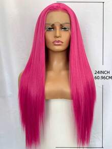 websterwigs 13x4 酒红色和橙色合成蕾丝前假发，自然直发，无需胶水，高品质耐热纤维