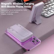 XBJ 磁吸式快充移动电源，10000mAh，22.5W 磁吸快充接口，兼容安卓和苹果设备，便携式充电器，适用于 13/14/15/16/17。小巧便携，是情人节礼物、圣诞节礼物、万圣节礼物、返校礼物的理想之选。 - 1w(011行動電源0-(含電源線) - 查看 5