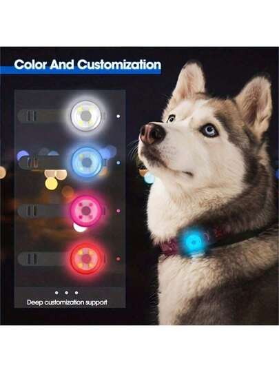 1pc Versatile Collar Light, 4-Mode Pet Collar Safety Light Water Resistant,IPX6 Waterproof,Adjustable And Easy To Install For Night Walks With Your Pet-Universally Compatible With All Collar Sizes, Cycling, Mountain Climbing Available