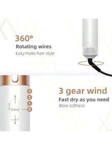 5-In-1 Multi-Functional Negative Ion Hot Air Brush | Curling & Straightening 2-In-1 Hair Dryer & Styler | Quick Drying, Smooth, Frizz-Free Home Hair Styling Tool