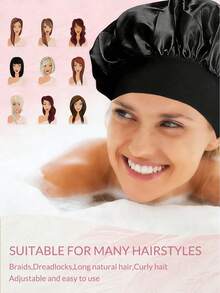 1pc Customized Text Satin Sleep Cap, Women Beauty Hair Care Hat, Postpartum Protection Cap, Bridesmaid Party Supplies, Party Gift - Multicolor - View 6