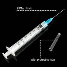 24 Pack 3ml  With Needle 23G 1" And Cap, Sterile Luer Lock Syringe Individually Packaged For Labs, Liquid Measuring, Pets,Oil, Glue - 3ml 23Ga - Xem 5