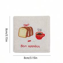 1pc Embroidered Coaster Couple Birthday Gift Home Decor Pendant Self Embroidered Coffee Coaster - Multicolor - View 3