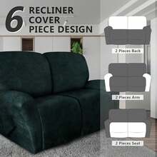Trugenix-Recliner Sofa Covers - Leather Like Recliner Sofa Covers 3 Seater Recliner Couch Covers For 3 Cushion Couch 8 Pieces Washable Stretch Reclining Sofa Slipcovers (Brown)-GP - 02-green - 查看 5