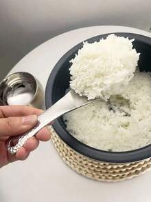 1pc/2pcs Stainless Steel Thick Square Head Rice Paddle, Hammered Texture Rice Spoon, Non-Stick Kitchen Cooking Serving Spoon For Home, Cafeteria, Restaurant