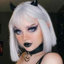Women Headband With 3D Devil Horns 3d Lightweight Devil Horns Headband - SBlack - 查看 5