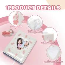 Mini Photo Album For Fujifilm Instax Mini Film, Ideal For  2x3 Photos, K Photocard Binder With Heart Cutout Cover, Hanging Hole For Pendant, 40 Pockets, 6 Styles, Pocket-Size Album (White) - 白色的 - 查看 5