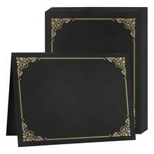 Certificate Holders 25 Packs Black,Diploma Holders Certificate Covers Gold Foil Border For Letter Size 8.5x11 Certificate Papers,Cardstock, Award, Graduation Documents - Black - 查看 1