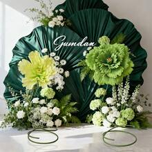 3米/9.84英尺PVC铝塑管可弯曲花杆底座，婚礼装饰派对道路花杆，生日派对背景支架 - 綠色 - 查看 5