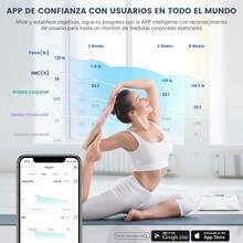 Bascula Digital Corporal,Báscula de Peso Corporal,Escala de Grasa Inteligente con Pantalla LCD,Recargable USB,Analizador de Composición Corporal,Bluetooth Smart Scale Compatible iOS y Android (Blanco) - Blanco - Ver 4