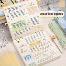 1pc Minimalist Loose-Leaf Notebook, 21.5 X 19.5 Cm, Flip Cover Notebook, Suitable For Office, Study And School Supplies, Back To School Season (Random Style)