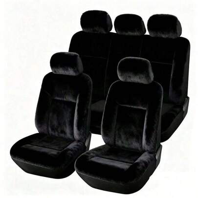 9pcs 5-Seater, 2pcs Front Single Seat, Full Set Of Plush Car Seat Covers | Women's Pink Winter Plush Seat Covers, Universal Size, Knitted Fabric, Machine Washable. Best Gifts For Friends, Graduation Gifts, Back-To-School Gifts, Christmas Decorations, Valentine's Day Gifts, Gifts For Mom And Dad, Halloween, Thanksgiving, Personalized Gifts, Birthday Gifts, New Year Gifts.