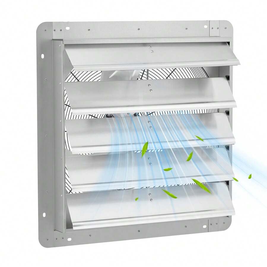 Ventilador de escape automático de aluminio de 20 pulgadas, ventilación de alta velocidad de 3500 CFM con motor silencioso de 1500 RPM para invernadero, ático, tienda, cobertizo y uso - Tipo de Enchufe A USA (110-127V) - Ver 1