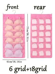 1pc Rotating Metal Hook Bra Storage Bag, Extra Large Double-Sided Wardrobe Wall-Mounted Mesh Bag, Can Hang And Store Bras, Socks, Underwear, Dual-Sided Lingerie Storage Bag, Functional Bra And Sock Storage Bag, Suitable For School To Store School Supplies - Multicolor - View 14