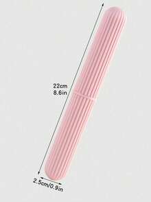 半支装条纹牙刷盒，防滑条纹设计，简约旅行牙刷收纳盒，小巧轻便，适合旅行 - 彩色 - 查看 2