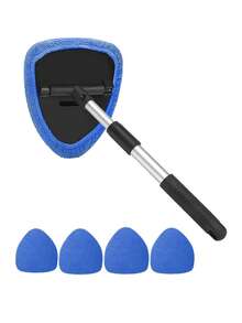 Car Glass Cleaning Tool, Window Cleaner With Reusable Washable Microfiber Pads And Extendable Handle, Suitable For Cars, Trucks, SUVs, RVs And Home Use (5 Pads/3 Pads/1 Pad) - one-size - View 9