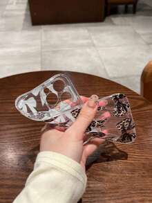 1pc Transparent TPU Silicone Phone Case, Full Camera Coverage, Leopard Print & Bow Design, UV Printing, Compatible With IPhone 16/16 Pro/16 Plus/16 Pro Max, 7/7P/8/8P/X/XR/XS Max, 11/11 Pro/11 Pro Max, 12/12 Pro/12 Mini/12 Pro Max, 13/13 Pro/13 Pro Max, 14/14 Pro/14 Plus/14 Pro Max, 15/15 Pro/15 Plus/15 Pro Max - Clear - View 2