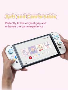 GeekShare Cute Game Cat ABXY Button Caps And Directional Cross Keys Covers Compatible With Nintendo Switch 2017/OLED Joy-Con - Multicolor - View 5