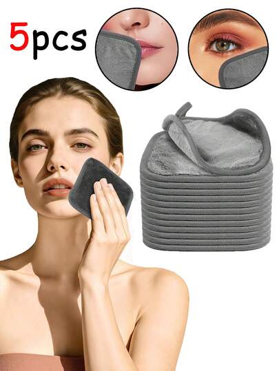 5/3/1pc Square Makeup Remover Pad, Suitable For Eyes, Face And Lips - Reusable Ultra-Soft Makeup Remover Pad, Facial Cleansing Sheet, Suitable For All Skin Types, Travel Essential, Beauty Tool, Cleansing Tool