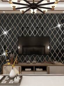 1 Pack/58pcs Acrylic Mirror Wall Stickers, Diamond Combination Background Wall Decals - Shatterproof, Frameless, Self-Adhesive, Mirror Tile Set, Suitable For Bedroom, Home Gym And Closet - Easy Installation, Space-Saving Design, Best Gift For Birthday, Graduation, Home Decor, Back To School, Study Supplies - Silver - View 5