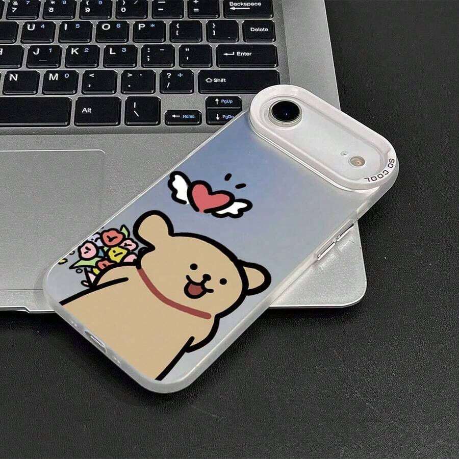 こちらの愛らしい漫画スタイルのクマの形をしたハートタイプの翼が払いいたカラフルなシルバー材料の電話ケースは、17、16、15、14、13、12、11プラス、17プロ、17プロマックス、17エア、および17シリーズと互換性があります。 お友達、愛する人、または自分自身を分けるへの完璧なクリスマスプレゼントです。 - 半透明の黒 - チェックする 1