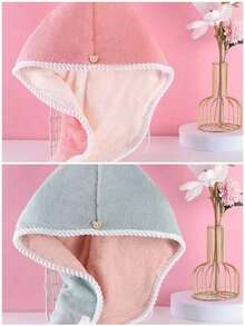 1/2pcs Double Layer Hair Drying Towel, Soft & Comfortable, Quick Absorbent & Fast Drying, Multiple Colors Available, Suitable For Autumn Decor, Holidays, Bathroom, Back To School, Salons, Hotels, Sports, Home Essential, Towel, Skincare - Multicolor - View 13