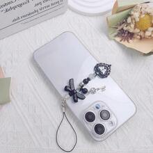 1-4PCS Cute Phone Charms Aesthetic Y2K Cell Phone Charms Strap Strawberry Butterfly Star PhoneCharm Y2K Accessories For Bag Keychain  Camera Pendants Decor - 1黑心 - 查看 7