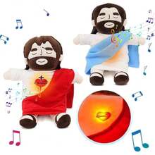 Genérico 2025 Nuevo Peluche de Jesus Que Respira, Jesús Peluche para La Ansiedad, Jesús de Peluch Que Respira con Música y Luces, Suave Dios d Muñeco para Dormir, Niños y Niñas (Azul),38912881 - Gris Claro - Ver 6